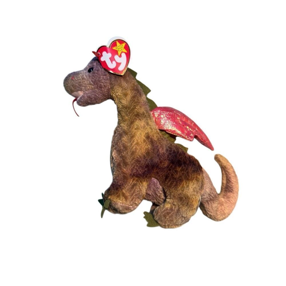 Ty Beanie Baby Scorch The Dragon with Iridescent Wings Stuffed Animal Toy NWT